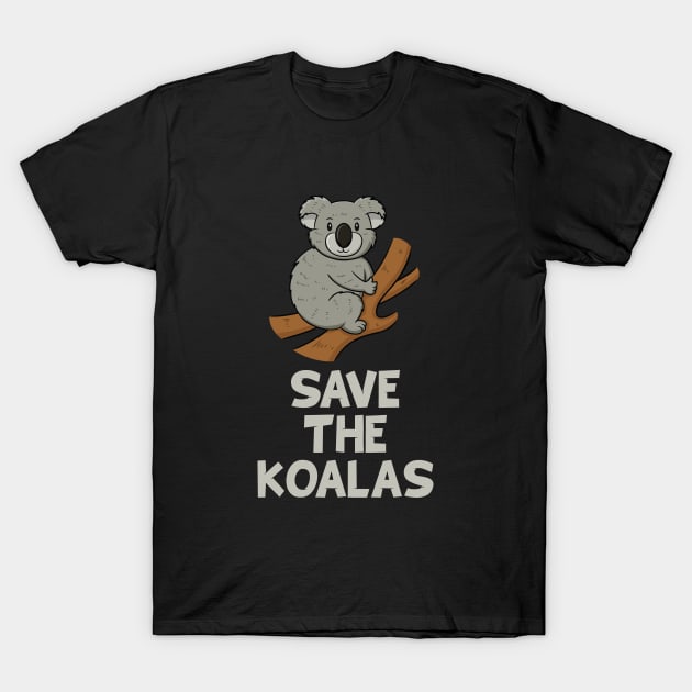 Save the Koalas Cute Australian Koala T-Shirt by mstory